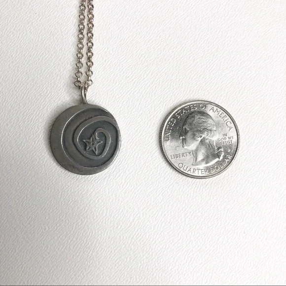 Reach For The Moon Quote Necklace Sterling Silver - Picture 7 of 8